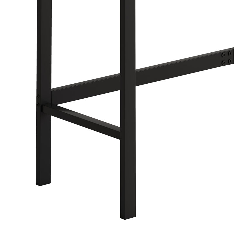Table de salle à manger de cuisine moderne, table de pub, ensemble de table de salle à manger longue avec 3 tabourets, conception de tabouret suspendu pratique