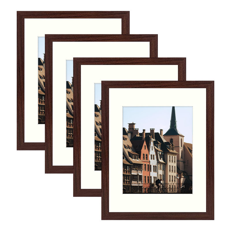 Cadres photos muraux Matte Gallery - Basics by Wayfair ™, Noyer, 11 po x 14 po emmêlé à 8 po x 10 po