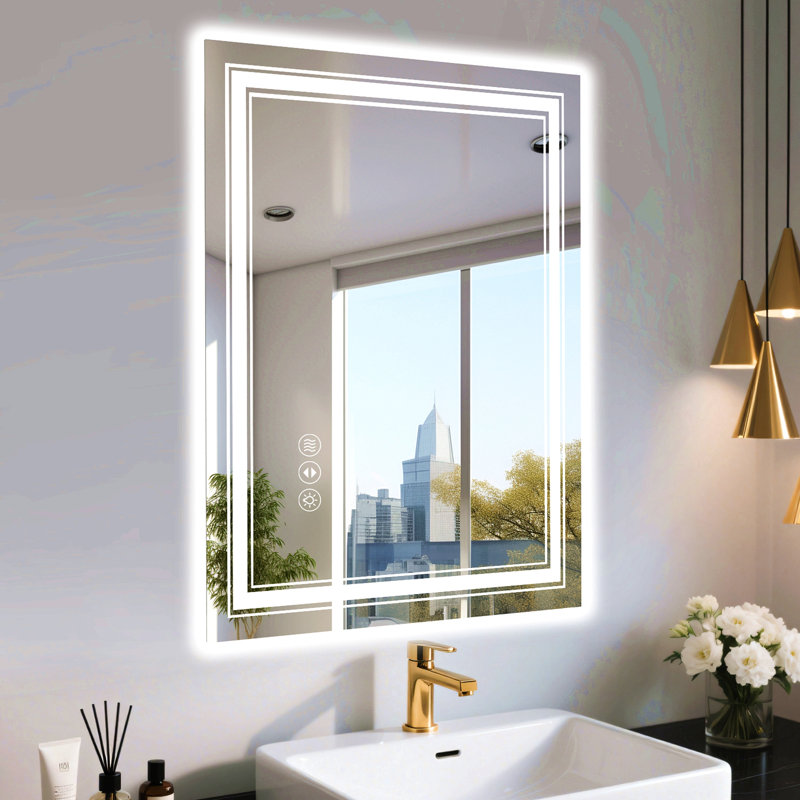 28X36 Inch Frameless LED Bathroom Mirror,Smart Mirror