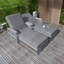 Méridienne inclinable longue 2 pièces, fauteuil d'extérieur en osier avec accoudoirs, fauteuil inclinable réglable pour patio avec coussins moelleux amovibles-504095689