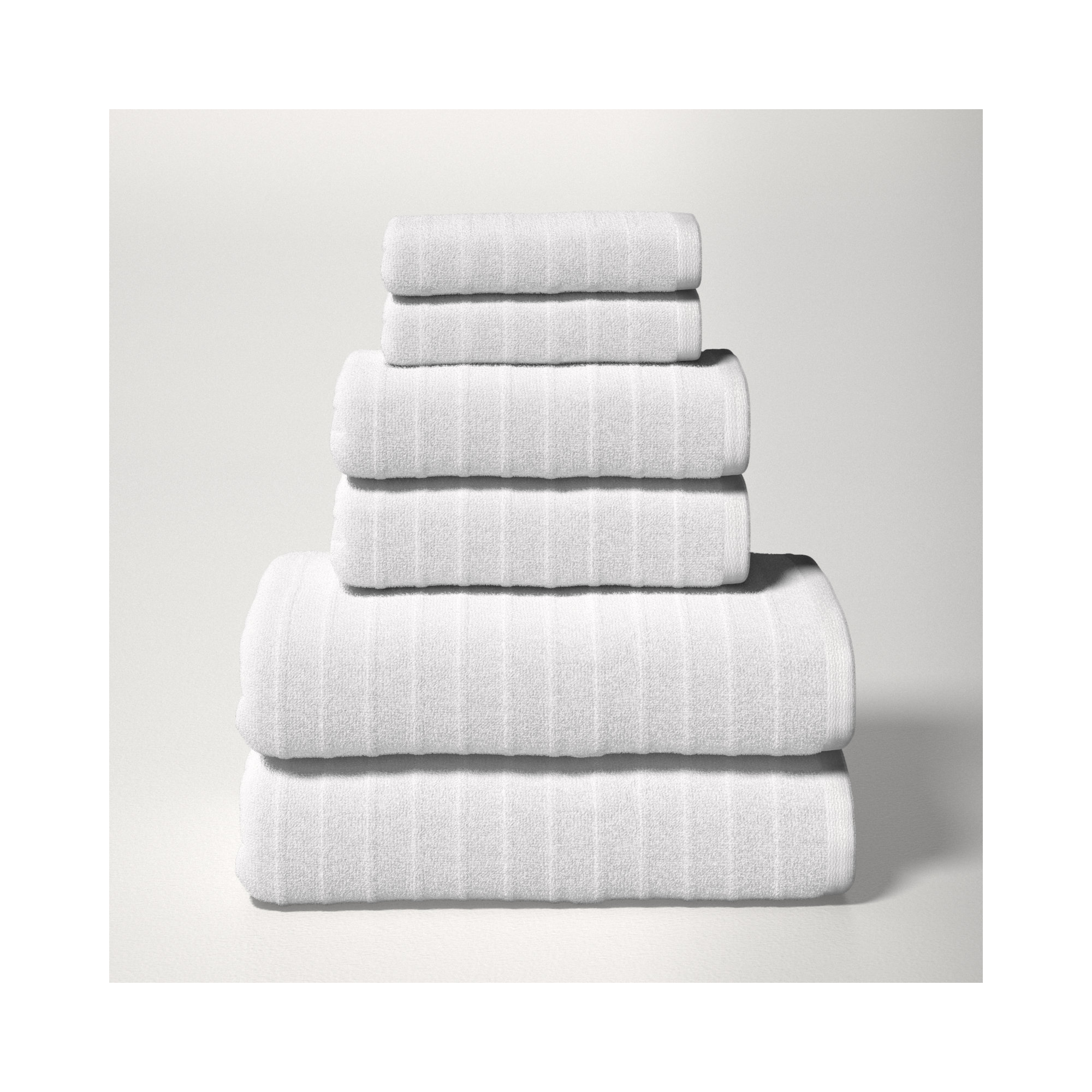 Iva 6 Piece 100% Cotton Towel Set, White