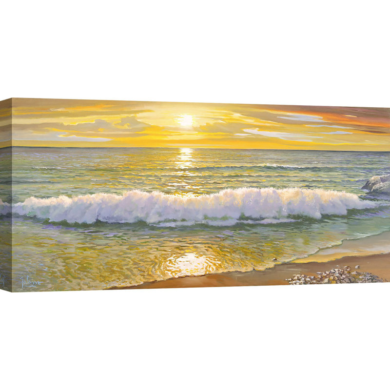 Sunset Waves by Adriano Galasso - Wrapped Canvas Print, 35 cm H x 70 cm W