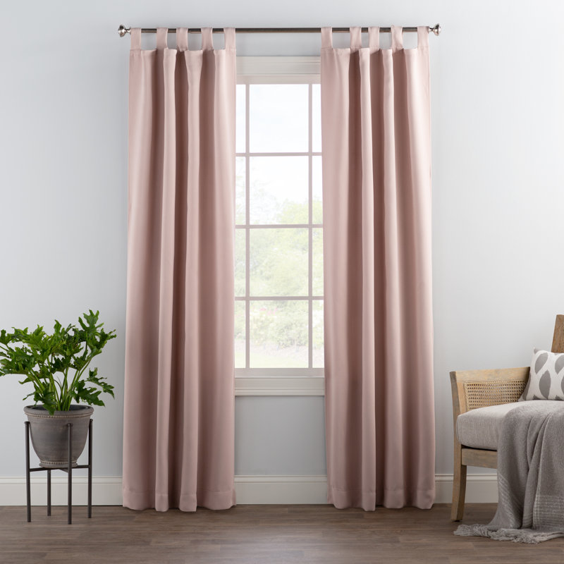 Wayfair Basics® Millen Thermal Blackout Tab Top Curtain Panel, Blush, 40" W x 95" L