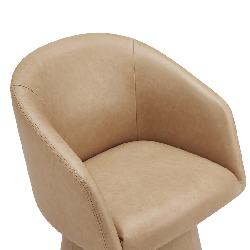 Kyo Upholstered Barrel Chair, Tan