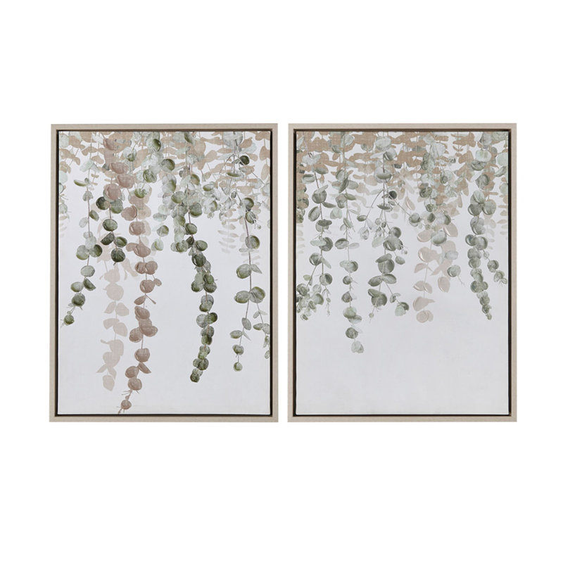 Ensemble de décoration murale en toile encadrée 2 pièces Eucalyptus