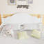 Lit double pour enfants, lit plateforme double en bois avec tête et pied de lit, blanc-1791741282-1791741281