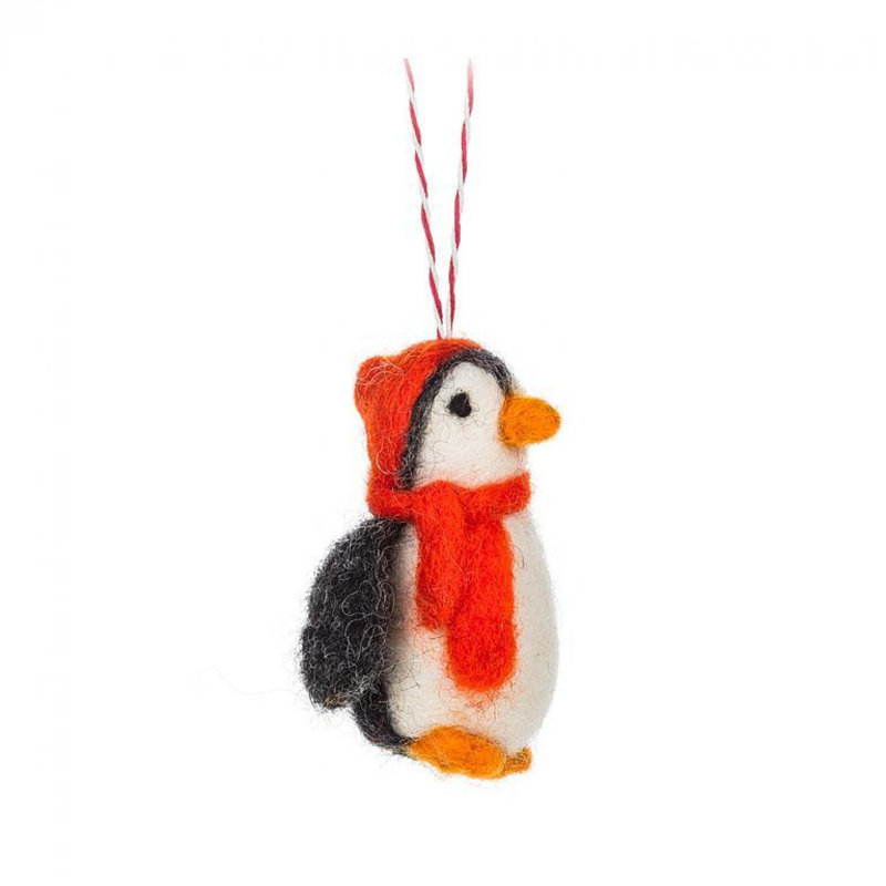 Ensemble de 8 décorations de pingouins avec chapeaux et écharpes