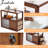 Mid-Century Modern Rattan Side Table With Glass Top And Storage, Walnut