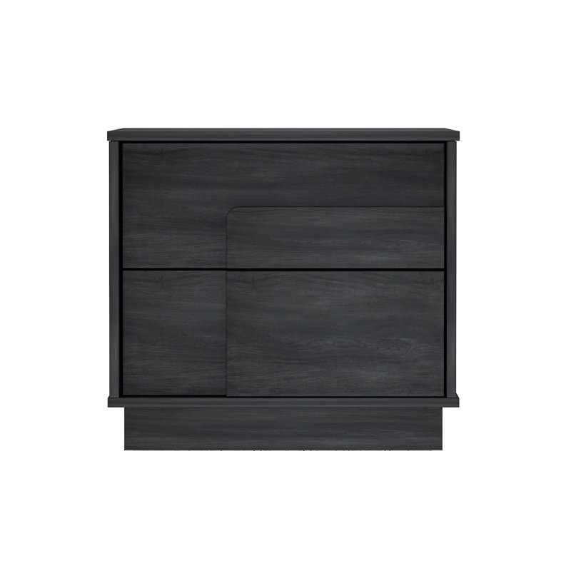 Table de chevet 22 po Horizon en gris anthracite (2 tiroirs)