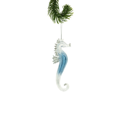 Ornement bleu hippocampe (paquet de 6)