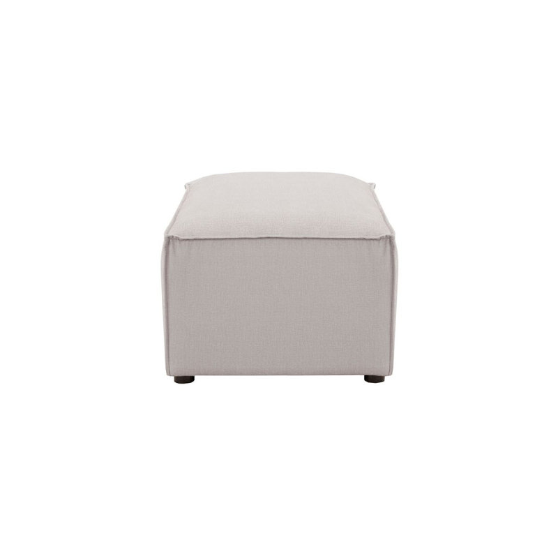 Bolten 20cm Wide No Pattern Pouffe Ottoman, Beige