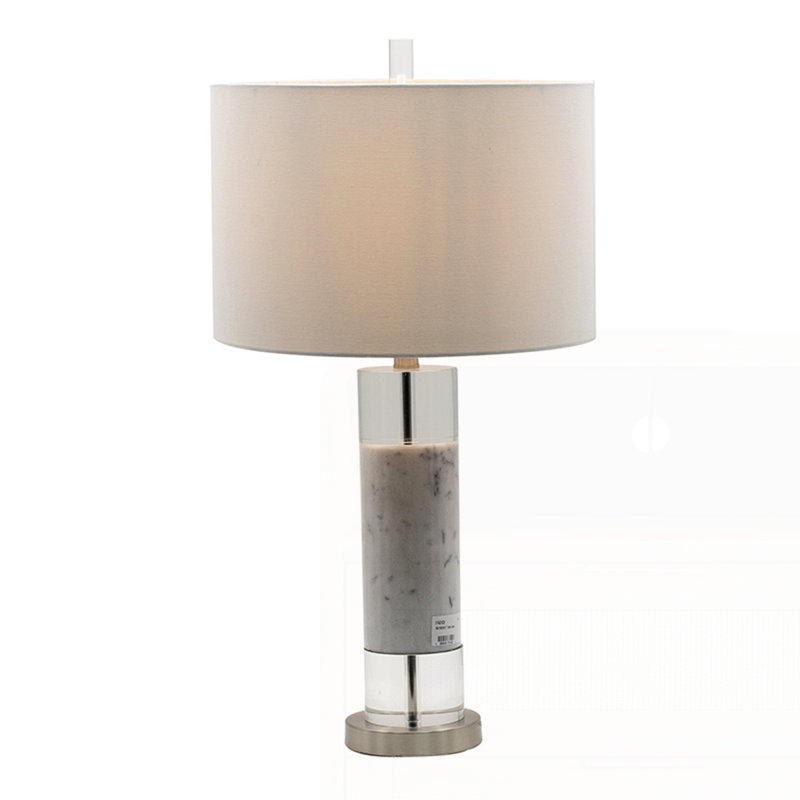 Lampes de table modernes, Blanc, Blanc, Marbre, H 28,5 po x l 15 po x P 15 po