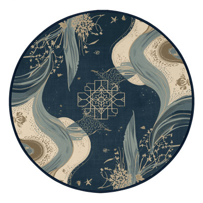 Soft Plush Himrod Global Inspired Moroccan Area Rug in Grey – Navy Binding