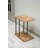 C-Shaped End Table with Storage Shelf, Metal Frame Sofa Side Table for Living Room