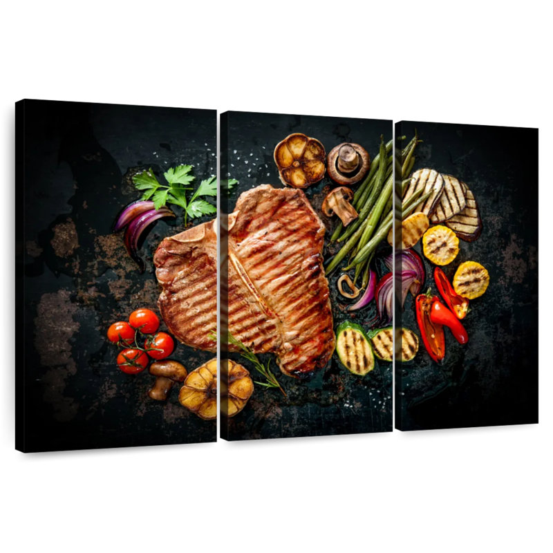 Steak With Vegetables, 20" H x 33" W