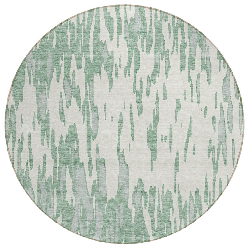 Tapis rectangulaire Aleighna avec envers antidérapant, Rond 8 pi