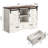 47" Farmhouse Sliding Barn Door Dresser With Led Lighting, 2 Drawers & Adjustable Shelves, Rustic Storage Cabinet Tv Stand For Bedroom Or Living Room-1348884846