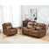 Caleb 2 Piece Microsuede Manual Reclining Living Room Set with Cupholder & Storage