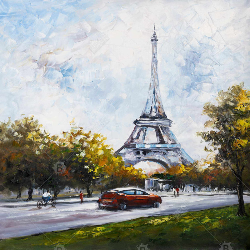 "Conduite près de la Tour Eiffel" sur toile