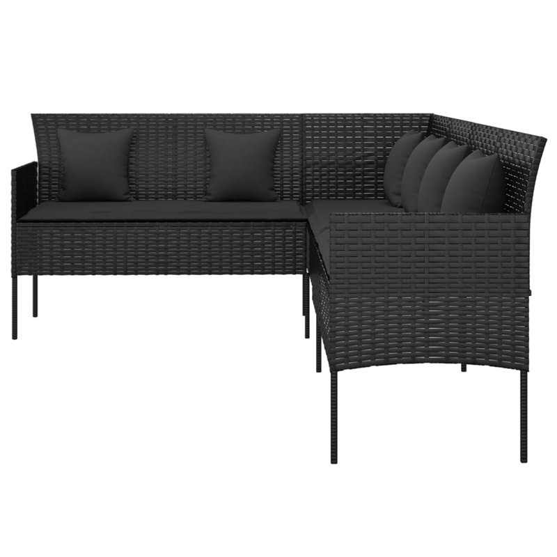 Canapé d'extérieur avec coussins 86,6 po Sommar, Noir, Gris