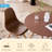 5-Piece Round Dining Table Set for 4, 35.5” Kitchen Table with Chairs, Solid Wood Legs, Plastic Seats, Brown-32835105-32835210-19293703