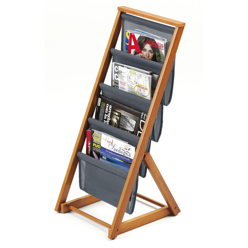 Bowles Solid Wood Free Standing Magazine Rack