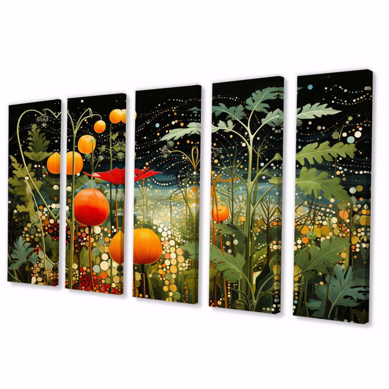 Végétarien mosaïque «Variété de légumes II», impression d'art mural de ferme - 5 panneaux égaux