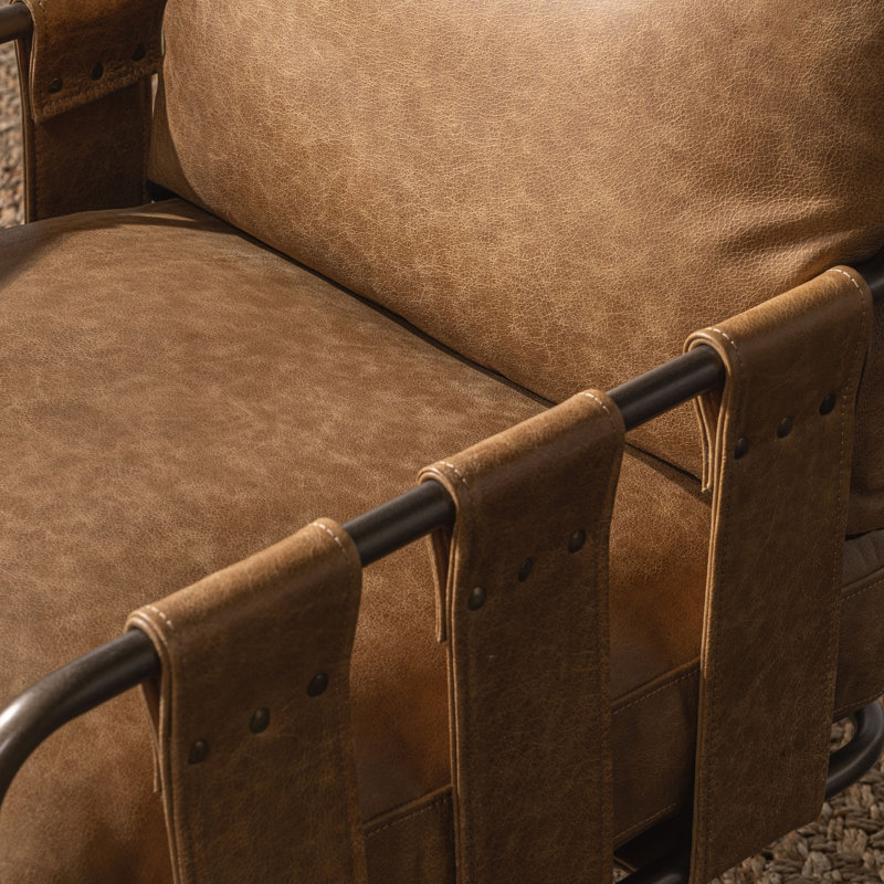 Strapling Leather Dining Chair, Chestnut