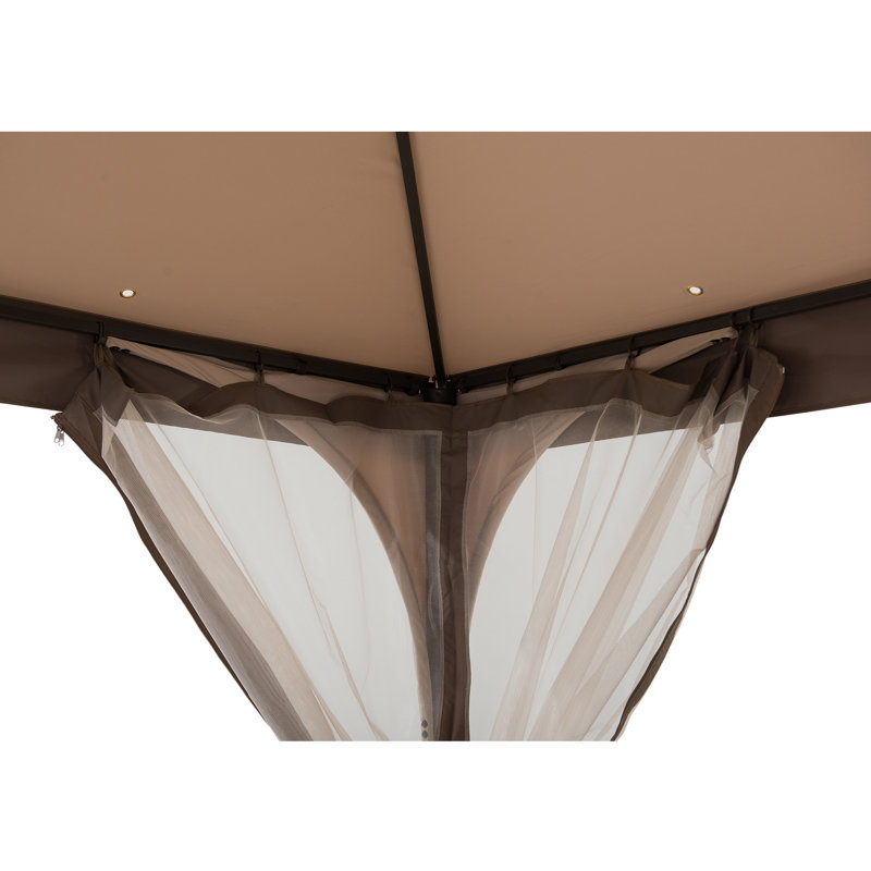 Beige Polyester Mosquito Netting for 9.5x9.5 ft Gazebo