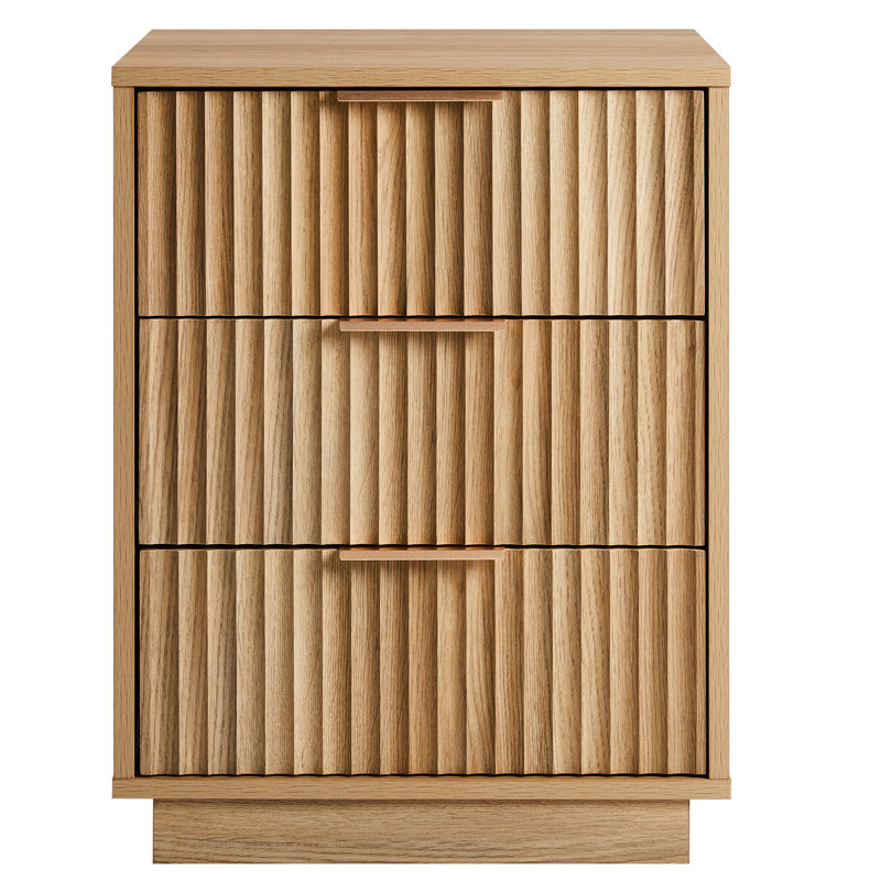 23.6“ 3-Drawer Nightstand, Brown