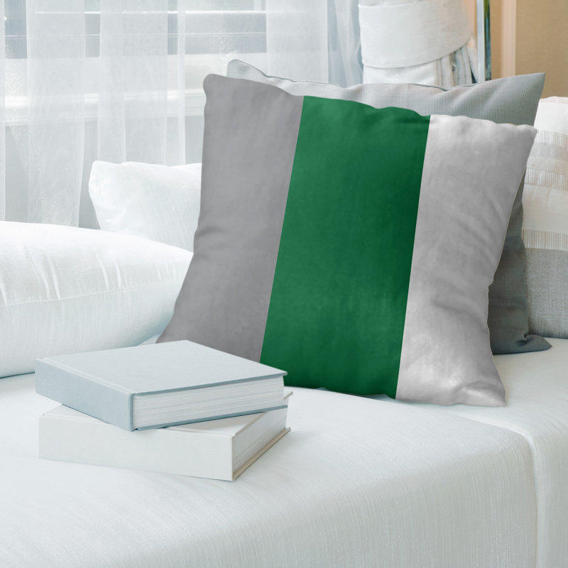 Housse de coussin, Vert, 20 po x 20 po, Sergé de coton