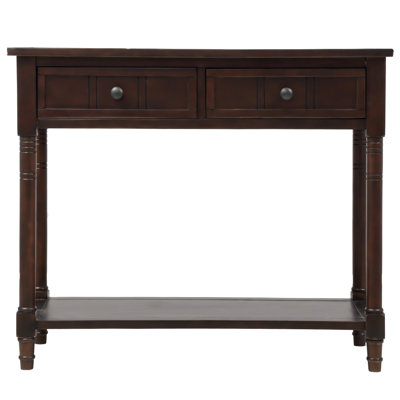 Daisy Series Console Table Traditional Design With Two Drawers And Bottom Shelf (Espresso)
