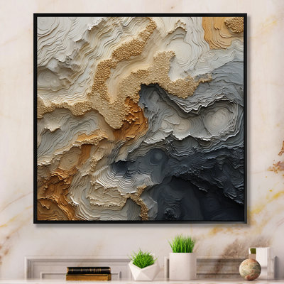 Gold and Beige River Spiral - Print