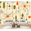 Papier peint adhésif autocollant à motif géométrique abstrait orange Mid Century-922627419