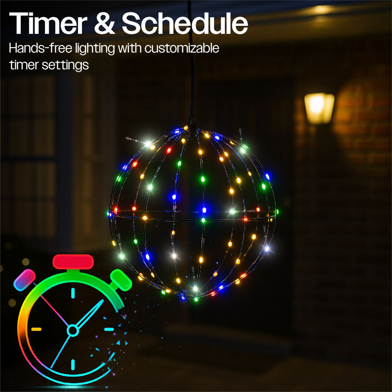 LED Indoor / Outdoor Holiday Lighting, 40cmH x 40cmW x 40cmD, Black