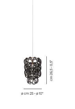 Minigiogali Suspension 25 Crystal Transparent Matt Bronze 1 G9 Ul, Black Matt Bronze, Black