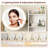 Small Vanity Desk With Mirror And Lights, Makeup Vanity Table With LED Mirror, 3 Lighting Modes, Power Outlet, Drawer, Open Shelves And Cushioned Stool For Bedroom-28263559