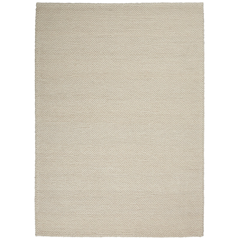 Tapis décoratif crème nouée à la main, Rectangle 7 pi 9 po x 9 pi 9 po