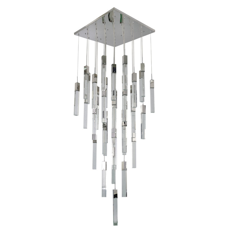 Lustre en cristal 41 lumières Modern, Chrome