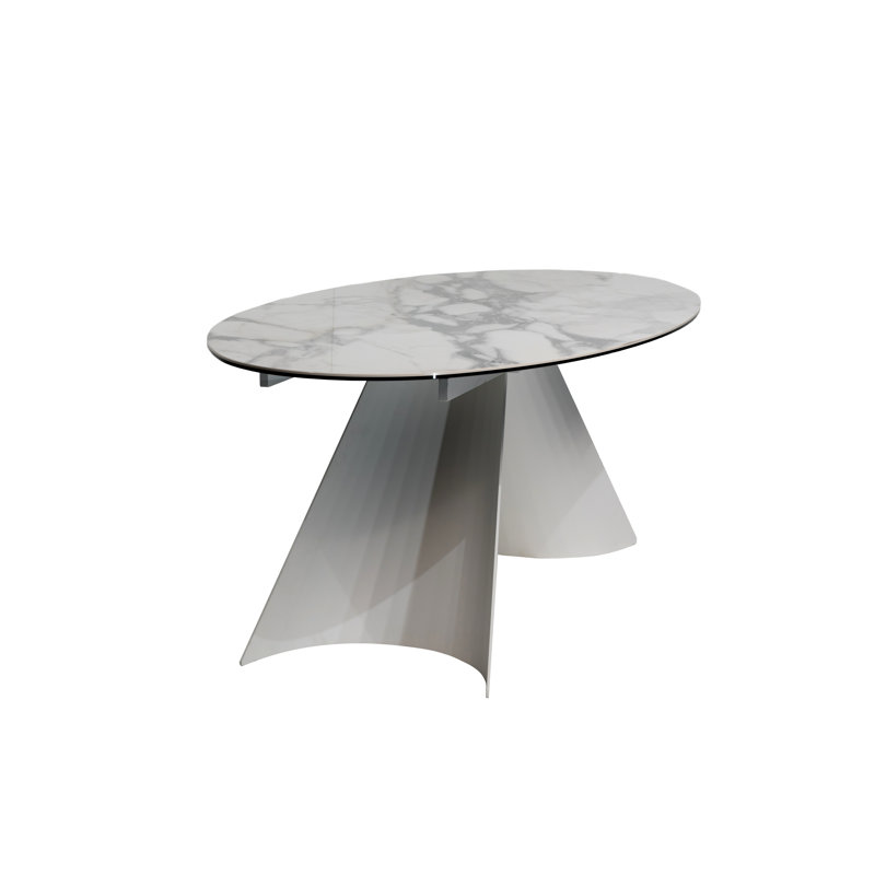 Brownson Oval Metal Base Dining Table