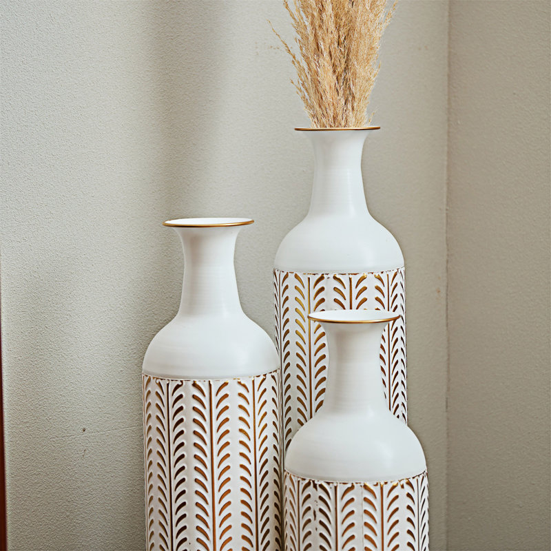 Floor Metal Vase Set Of 3