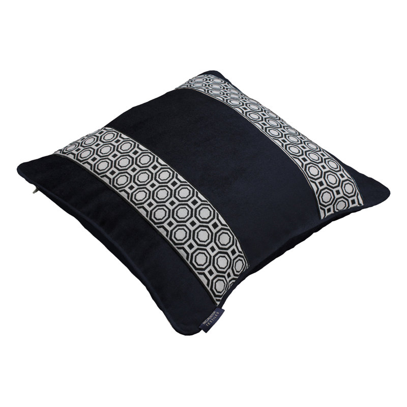 Square Throw Cushion, Black, 60cm H x 60cm W x 1cm D