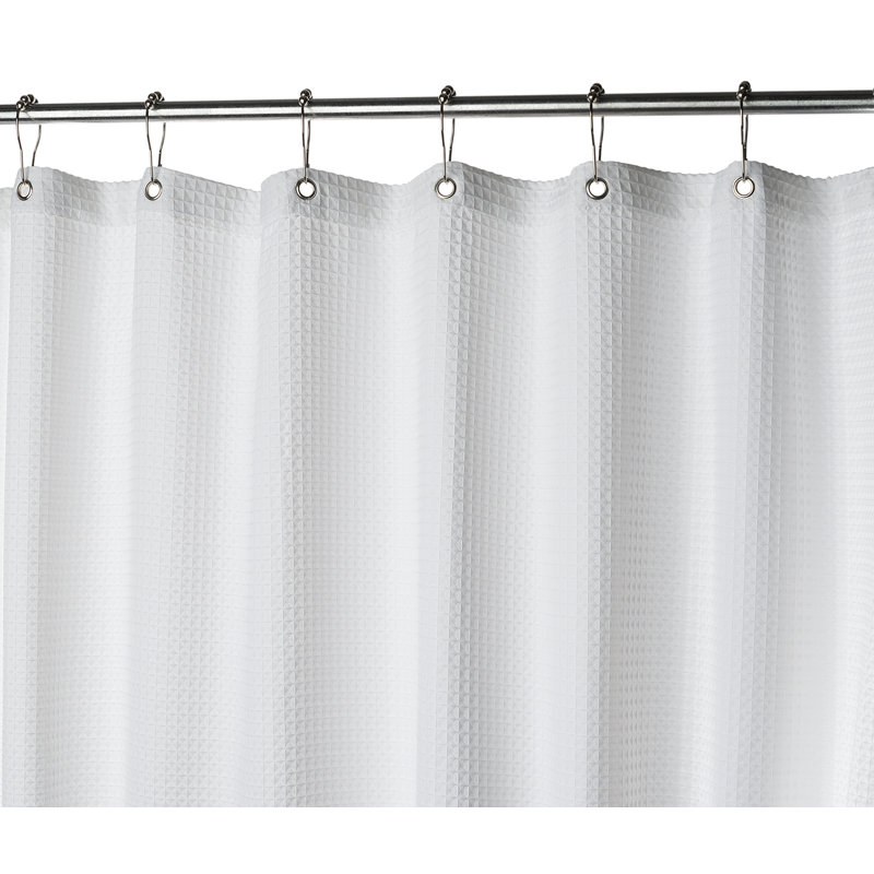 Rideau de douche simple gaufré Waffle, Blanc, H 84 po x l 72 po