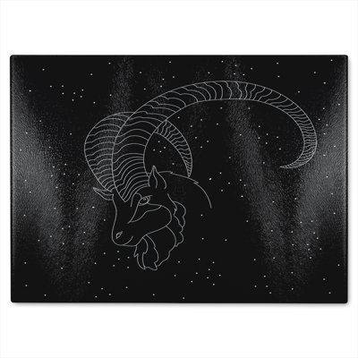 Capricorn Zodiac Sign Dining Glass Chopping Board