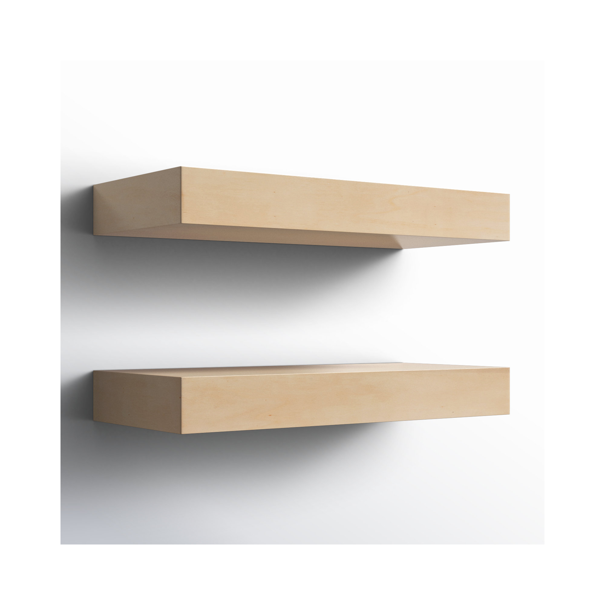 Jeremiah 2 Piece Picture Ledge Wall Shelf, Natural, 2.3" H x 18" W x 8" D