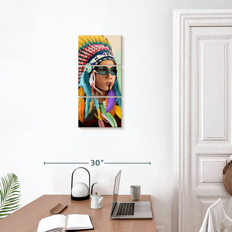 Coiffe féminine indienne, H 27 po x l 12 po