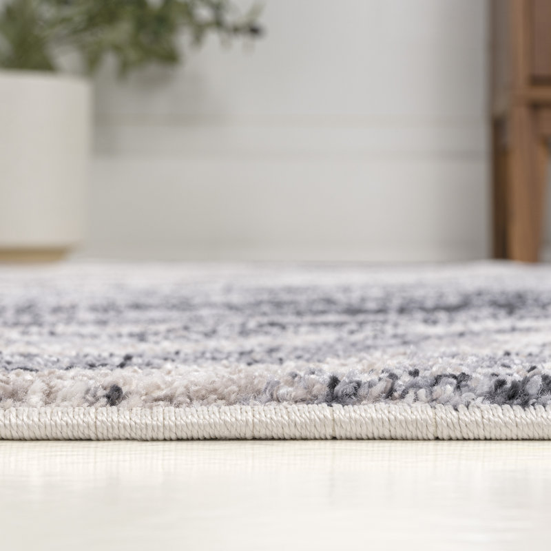 Tapis gris anthracite / crème Olvin, Rectangle 4 pi x 6 pi
