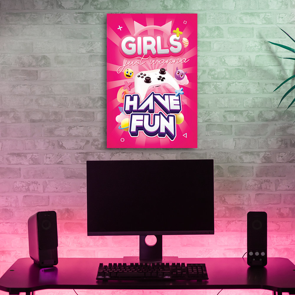 Gaming-Inschrift für Frauen auf Leinwand