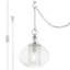 Luminaire suspendu en forme de goutte en verre transparent avec accents de cristal de 10,25 po-157534573