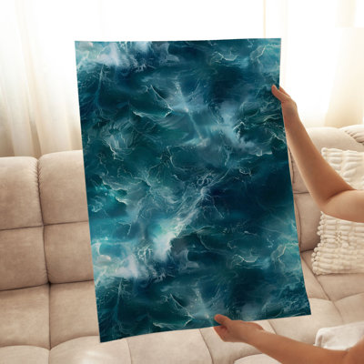 «Beach and Coastal Ocean Waves», reproduction d'art nautique sans cadre